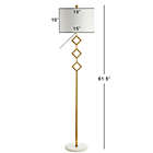 Alternate image 4 for JONATHAN Y Diamante LED Floor Lamp in Gold with Linen Shade
