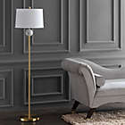 Alternate image 1 for JONATHAN Y Vaughn LED Floor Lamp in Brass Gold with Linen Shade