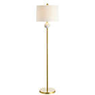Alternate image 2 for JONATHAN Y Vaughn LED Floor Lamp in Brass Gold with Linen Shade