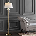 Alternate image 3 for JONATHAN Y Vaughn LED Floor Lamp in Brass Gold with Linen Shade