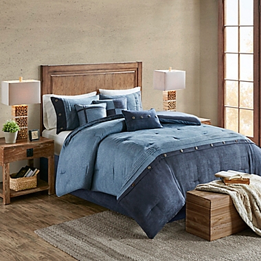Madison Park Boone 7-Piece King Comforter Set in Dark Navy. View a larger version of this product image.