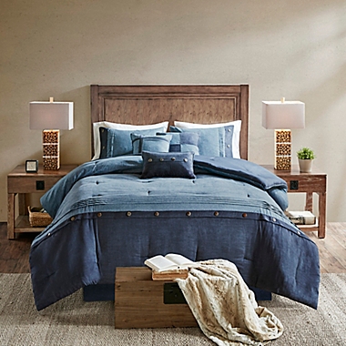 Madison Park Boone 7-Piece King Comforter Set in Dark Navy. View a larger version of this product image.