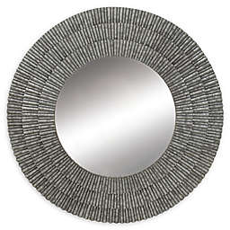 Ridge Road Décor Modern Reflections 37-Inch Round Wall Mirror in Grey
