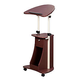 Techni Mobili Deluxe Sit-to-Stand Rolling Laptop Desk Cart in Chocolate