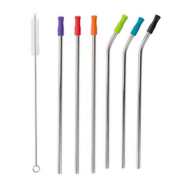 1 x Cleaning Brush & Pouch Roes Gold Freepost Manna Reusable Metal Straws x 4 
