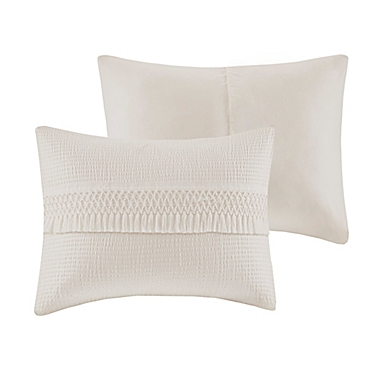 Madison Park Amaya 3-Piece Full/Queen Duvet Cover Set in Ivory. View a larger version of this product image.