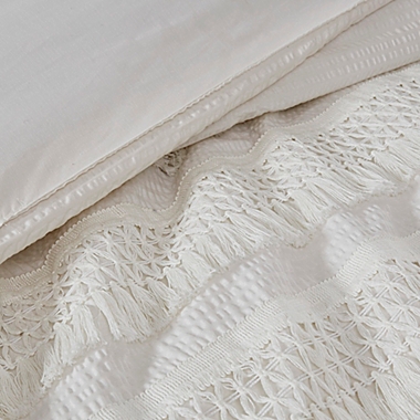 Madison Park Amaya 3-Piece Full/Queen Duvet Cover Set in Ivory. View a larger version of this product image.