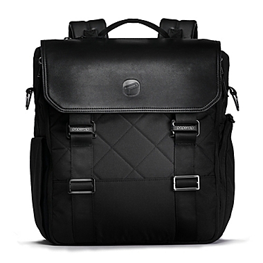 Paperclip Willow Diaper Backpack in Black. View a larger version of this product image.