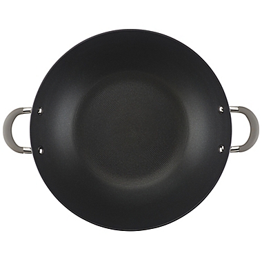 Circulon&reg; Elementum&trade; Nonstick 14-Inch Hard-Anodized Covered Wok in Oyster Grey. View a larger version of this product image.