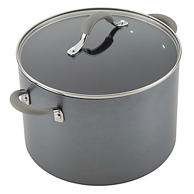 Circulon&reg; Elementum&trade; Nonstick 10 qt. Hard-Anodized Covered Stock Pot in Oyster Grey. View a larger version of this product image.