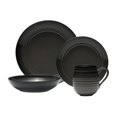Mikasa&reg; Swirl Ombre Coupe 4-Piece Place Setting in Graphite. View a larger version of this product image.