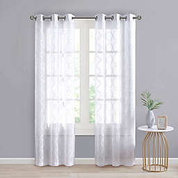 SALT™ Tate 2-Pack 108-Inch Grommet Sheer Window Curtain Panels in White