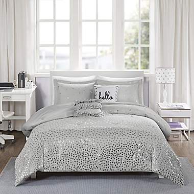 Intelligent Design Zoey Metallic 5-Piece Full/Queen Triangle Printed Comforter Set. View a larger version of this product image.