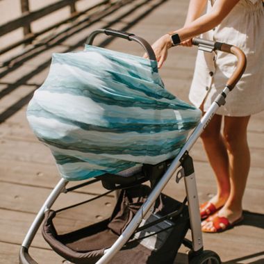 Copper Pearl&trade; Waves 5-in-1 Multi-Use Cover in Aqua Blue. View a larger version of this product image.