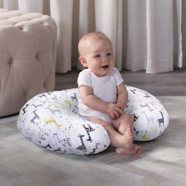 Boppy&reg; Original Nursing Pillow Cover in Gray/Gold Giraffe. View a larger version of this product image.