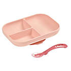 Alternate image 1 for BEABA&reg; 2-Piece Silicone Suction Meal Set in Rose
