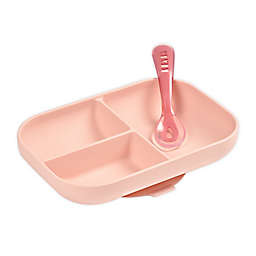BEABA® 2-Piece Silicone Suction Meal Set in Rose