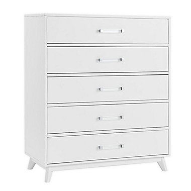 Oxford Baby Holland 5 Drawers Chest, 5 Foot Tall White Dresser