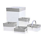 Alternate image 0 for Bee &amp; Coco 5-Piece Wicker Lined Hamper Storage Set in White/Grey
