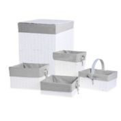 Bee &amp; Coco 5-Piece Wicker Lined Hamper Storage Set