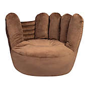 Trend Labs&reg; Plush Baseball Glove Character Chair in Brown