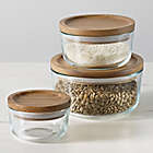 Alternate image 3 for Pyrex&reg; 6-piece Glass Food Storage Container Set with Wood Lids