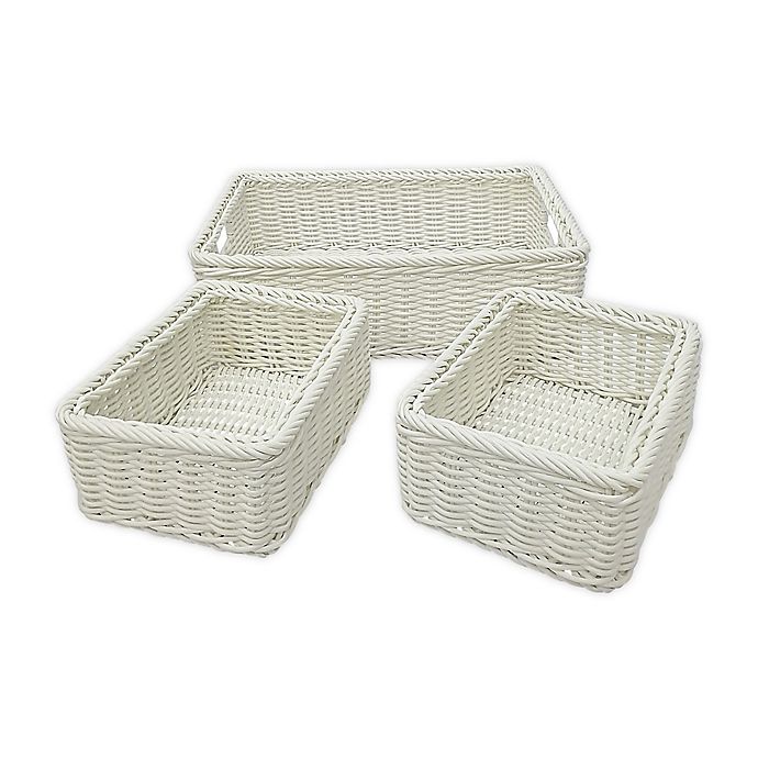 Baum Lisbon Faux Wicker Sweater And, Rattan Storage Baskets For Shelves