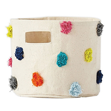 Pehr Pom-Pom Mini Canvas Storage Bin in Rainbow. View a larger version of this product image.