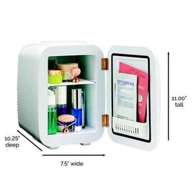 Flawless&reg; Mini Beauty and Skincare Refrigerator in White/Rose Gold. View a larger version of this product image.