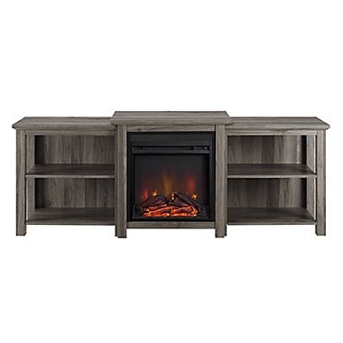 Forest Gate&trade; 70-Inch TV Stand with Electric LED Fireplace in Slate Grey. View a larger version of this product image.