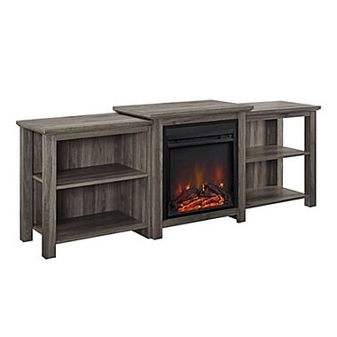 Forest Gate&trade; 70-Inch TV Stand with Electric LED Fireplace in Slate Grey. View a larger version of this product image.