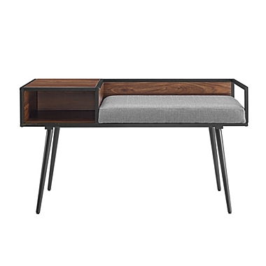 Forest Gate&trade; 40-Inch Mid-Century Modern Entryway Bench in Grey. View a larger version of this product image.