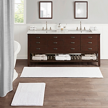 Madison Park Signature 24&quot; x 72&quot; Splendor Bath Rug in White. View a larger version of this product image.