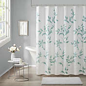 Madison Park Cecily Burnout Printed Shower Curtain in Seafoam