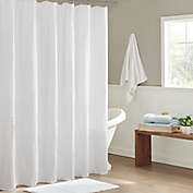 Madison Park Arlo Super Waffle Textured Solid Shower Curtain in White