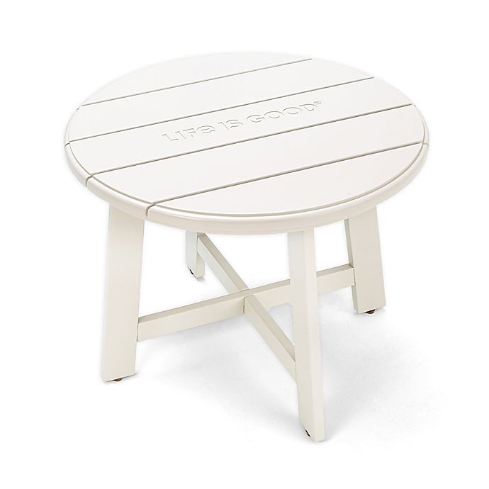 Life Is Good All Weather Acacia Wood, Wood Patio Side Table