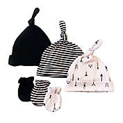 Sterling Baby 9-Piece Arrows Hat and Mitten Set in Black/White