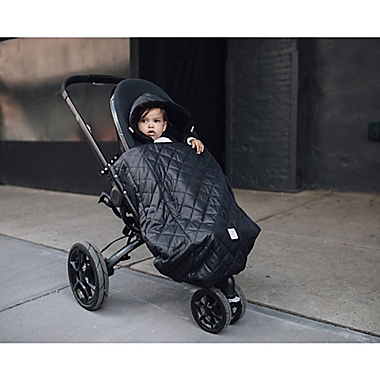 7AM Enfant K-Poncho 3-in-1 Baby Carrier Cover &amp; Stroller Blanket with Plush Lining in Black. View a larger version of this product image.