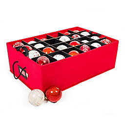 Santa&#39;s Bags 2-Tray 4-Inch Ornament Storage Box in Red