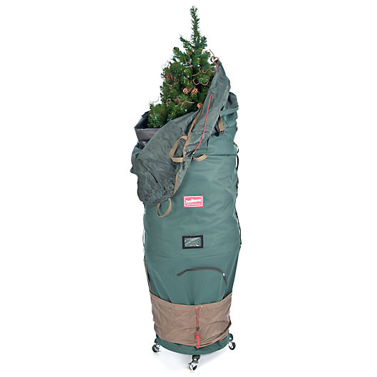 Alternate image 1 for TreeKeeper™ Medium Upright Christmas Tree Storage Bag with Rolling Stand in Green