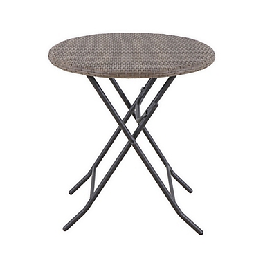 Barrington Folding Wicker Bistro Table in Brown. View a larger version of this product image.