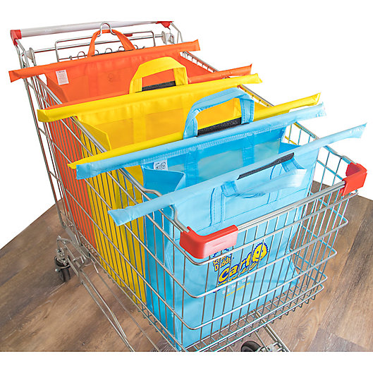 Alternate image 1 for Cart Daddy 3-Piece Reusable Multicolor Shopping Cart Grocery Bags Set