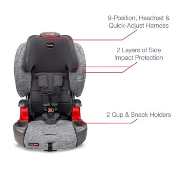 Britax&reg; Grow With You&trade; ClickTight Cool Flow Harness-2-Booster Car Seat in Grey. View a larger version of this product image.