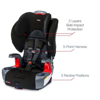 Britax&reg; Grow With You&trade; ClickTight Cool Flow Harness-2-Booster Car Seat in Grey. View a larger version of this product image.