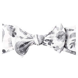 Copper Pearl™ Floral Headband Bow in Grey/White