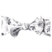 Copper Pearl&trade; Floral Headband Bow in Grey/White