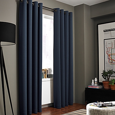 Kenneth Cole Gotham 63-Inch Grommet Room Darkening Window Curtain Panel in Midnight (Single). View a larger version of this product image.
