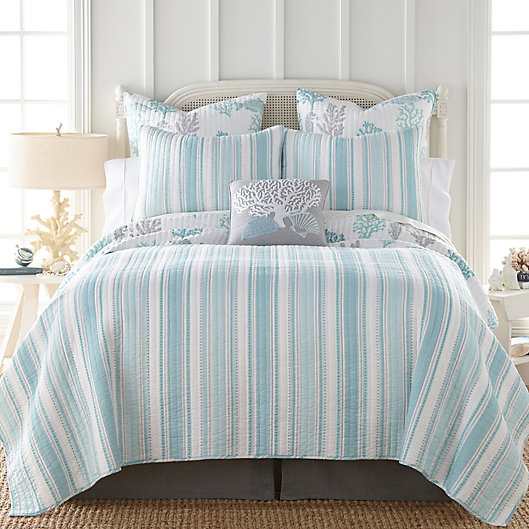 Alternate image 1 for Levtex Home Cape Coral 3-Piece Reversible Full/Queen Quilt Set in Teal