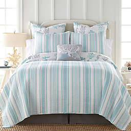 Levtex Home Cape Coral 3-Piece Reversible Full/Queen Quilt Set in Teal