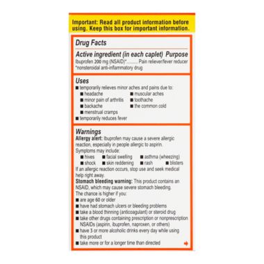 Motrin&reg; IB 100-Count 200 mg Ibuprofen Tablets. View a larger version of this product image.